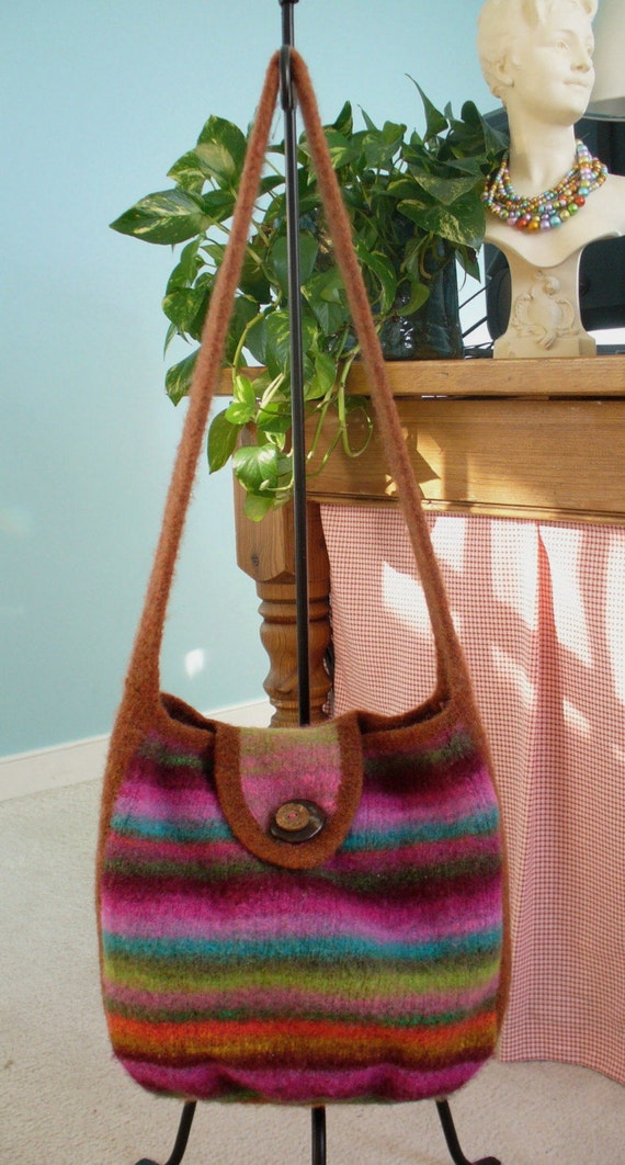 Felted Knitting PATTERN Messenger Satchel Carry by PippsPurses