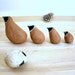 Rustic Minimalist Quail Family of Four Sculptures