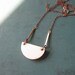 SALE 30% off - Half Moon Necklace - vintage horn bead with brass and copper chain geometric, minimal