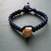 Macrame - Friendship Bracelet - Navy with Goldleafed Geo Bead