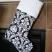 CHRISTMAS STOCKING - Black Damask Christmas Stocking