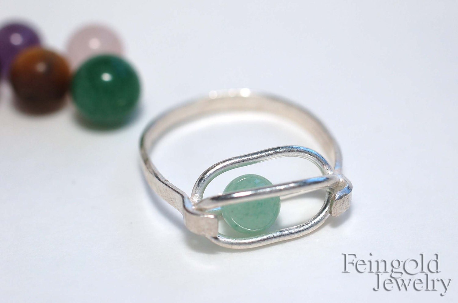 Gravity Collection Sterling Silver Ring with Floating