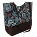 Paisley blue and brown Tote