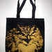 1AEON Big black and gold Owl Face tote