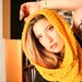 soft yellow scarf, yellow scarf, circlescarf, circle scarf, 1AEON soft warm dirty yellow hand-knitted round scarf. OOAK.