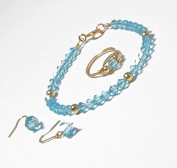 March Birthstone Jewelry Set for Children