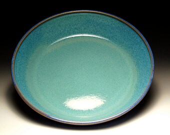Small Pasta Bowl - Pie Plate - Blue and Teal Pottery