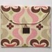 Ready to Ship iPad Case, Padded Sleeve, - Amy Butler Water Lotus Mint Green Pink No. 6