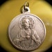 60s Vintage LARGE SCAPULAR MEDAL Sacred Heart