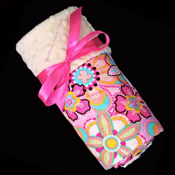 Baby Girl Blanket Minky Security Blanket by southernsassypants