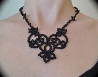 Tatted Lace Necklace - The Night Garden