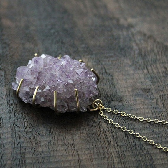 amethyst stalactite cluster necklace