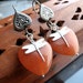 Love of Dragonflies earrings Hearts of tangerine aventurine and sterling silver dragonfly