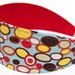 Headband Reversible Fabric - Red, Yellow, Brown Dots on Aqua Blue Background - Headbands for Women - FUNKY MOCHA DOTS