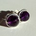 6mm Faceted Amethyst Post Earrings Wire Wrapped in Sterling Silver Stud Earrings Amethyst Studs Birthstone Earrings