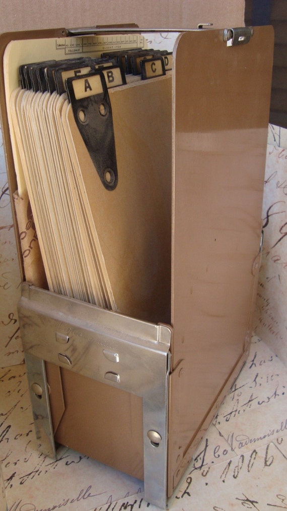 Vintage Vertical Metal File Holder Rolodex type for altered