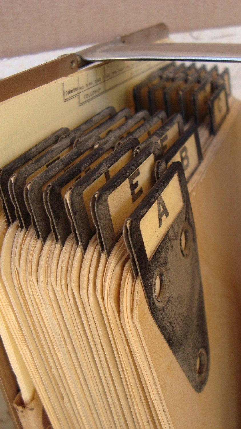 Vintage Vertical Metal File Holder Rolodex type for altered