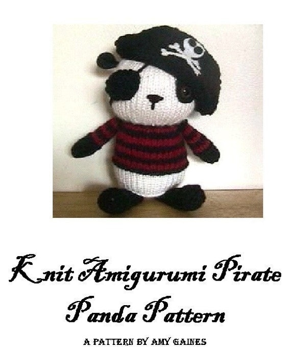 PDF Knit Amigurumi Pirate Panda Pattern by AmyGaines on Etsy