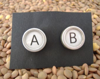 Custom Vintage TYPEWRITER Key CUFFLINKS Intials WEDDING Unique Gift