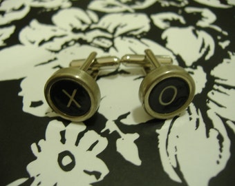 Typewriter Key Cufflinks Hugs AND Kisses XO X O Vintage Unique Gift