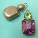 Amethyst, Purple, Peridot, Green, Vintage Rhinestone, Octagon, Swarovski Crystal, Patina Brass Settings, 18mm, 8mm, One Pair, Worldwide Ship