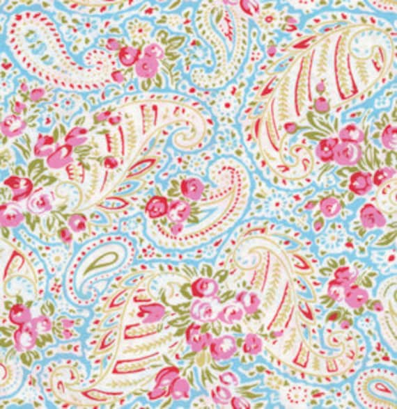Items similar to Paisley in Blue / Tanya Whelan Fabric / DELILAH