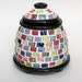 Lidded Pot with Rainbow Squares FREE PRIORITY SHIPPING