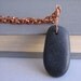 Pebble Necklace, Lake Superior, Beach Pebble, Copper Necklace, Copper Chain, Dark Grey Pebble, Pebble Pendant