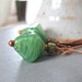 Glass Earrings, Kiwi Green Glass, Copper Earrings, Bicone Glass, Streaky Green, Green Brown Glass, Copper Jewelry, Glass Jewelry