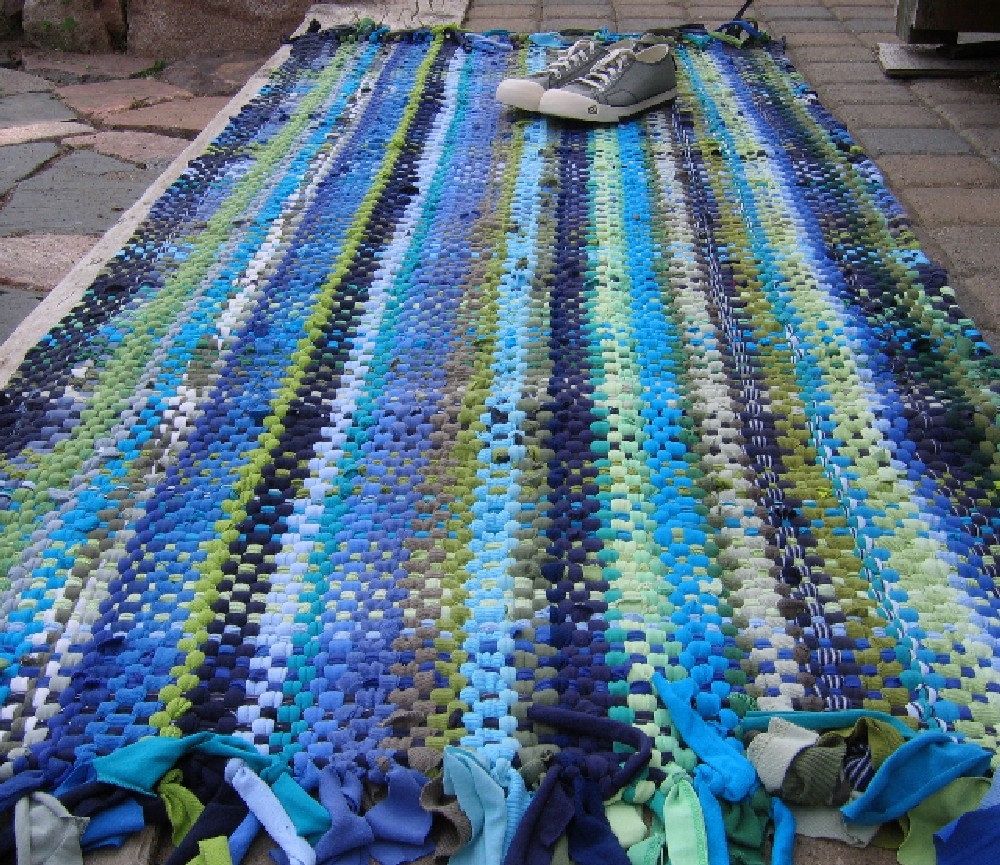 TShirt Rug Rag Rug Handwoven Rag Rug Recycled TShirts