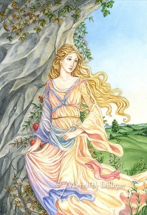 Spring Goddess Art Persephone Greek Mythology print limited