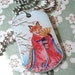 Japanese Fox Spring kitsune dog tag id necklace - Double Sided