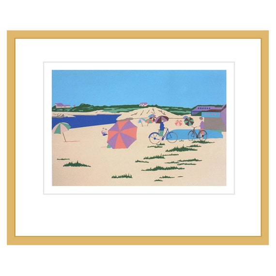 Vintage Cape Cod seascape silkscreen print of by WilliamLeeHolt