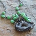 GEODE necklace with spring green CHRYSOPRASE nuggets necklace, Geode slice necklace with oxidized sterling silver