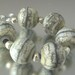 KILLERBEEDZ1 - Blueberry Marbled - 6 Etched Round Lampwork Beads