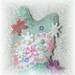 Christmas Cat Doll in Aqua Embroidered Crazy Quilt Art Doll