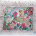 RESERVED LISTING for MAE Crazy Quilt Pillow, Valentines Day, Pink, Aqua, Hand Embroidered