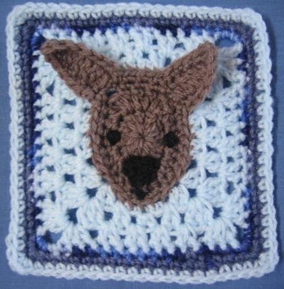 crochet free pattern horse ears square pattern rugalugs crochet by crochetroo Etsy Kangaroo on