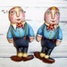 Tweedle Dee and Dum Alice In Wonderland Folk Art Dolls