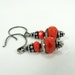 Orange Czech Glass, Sterling Silver Earrings