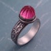 Carved Pink Tourmaline Ring-- RESERVED for beeczarcardsandgifts