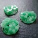 2for1 CLEARANCE - 16mm Kimono Jade Floral Glass Stones - 3pcs (now 6pcs) - LAST LOT