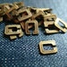 DESTASH - Teeny Varsity Style Initials - C - Raw Brass - 144pcs
