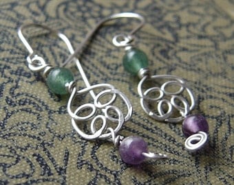 Celtic Tree Sterling Silver Wire Earrings Christmas Tree