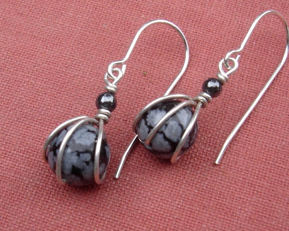 snoow flake obsidian jewelry