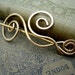 Brass Dancing Waves and Swirls Shawl Pin, Hair Pin, Scarf Pin, Sweater Clip, Brooch, Hair Accessories, Knitting Accessory, Jewelry, Women