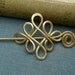 Little Looping Celtic Crossed Knots Shawl Pin, Scarf Pin, Sweater Brooch - Brass - Celtic Knot Jewelry - Lace Shawl Pin, Fashion Accessories