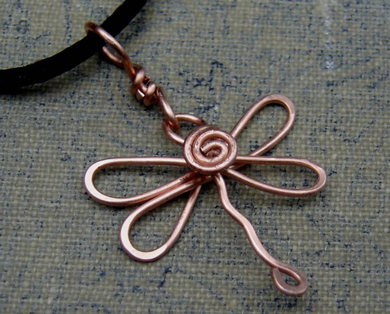 Copper Dragonfly Necklace Dragonfly Pendant Dragonfly