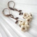 Ivory Flower and Copper Branch Earrings