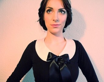 Peter pan collar necklace detachable collar cream satin
